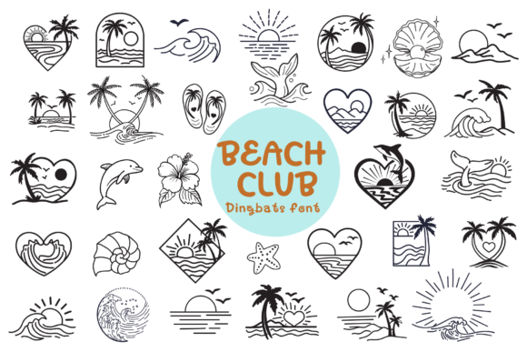 Beach Club Doodle Font for Summer Marketing