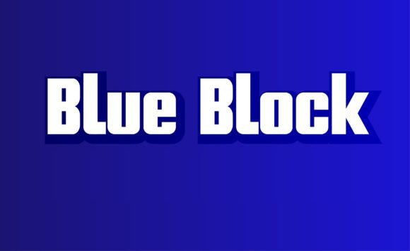 Blue Block Font for Bold Digital Headlines