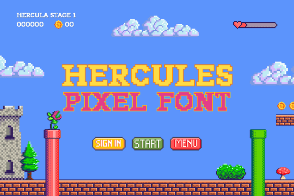 Hercules Pixel Font for Retro Craft Designs
