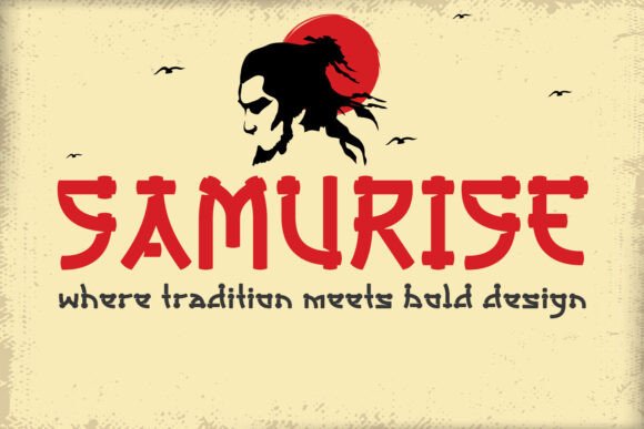 Samurise Font: Bold Japanese Stencil Typography